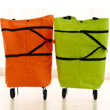 Factory Price Portable Foldable Supermarket Trolley Bag Foldable Shopping Trolley Replacement Bag with 2 Wheels Trolley Bag